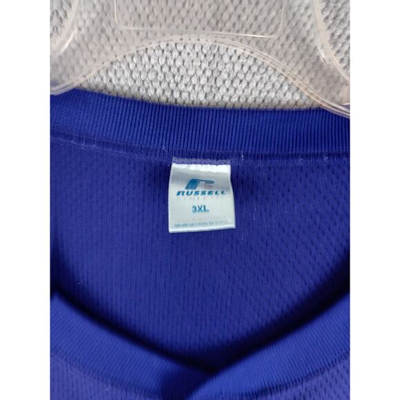 Russell Athletic Henley Jersey Shirt 3XL Purple Blank Nylon Sports Logo - Picture 6 of 12